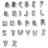 SET. 26 Emporte-pièces Mini Alphabet 2,5cm Inox